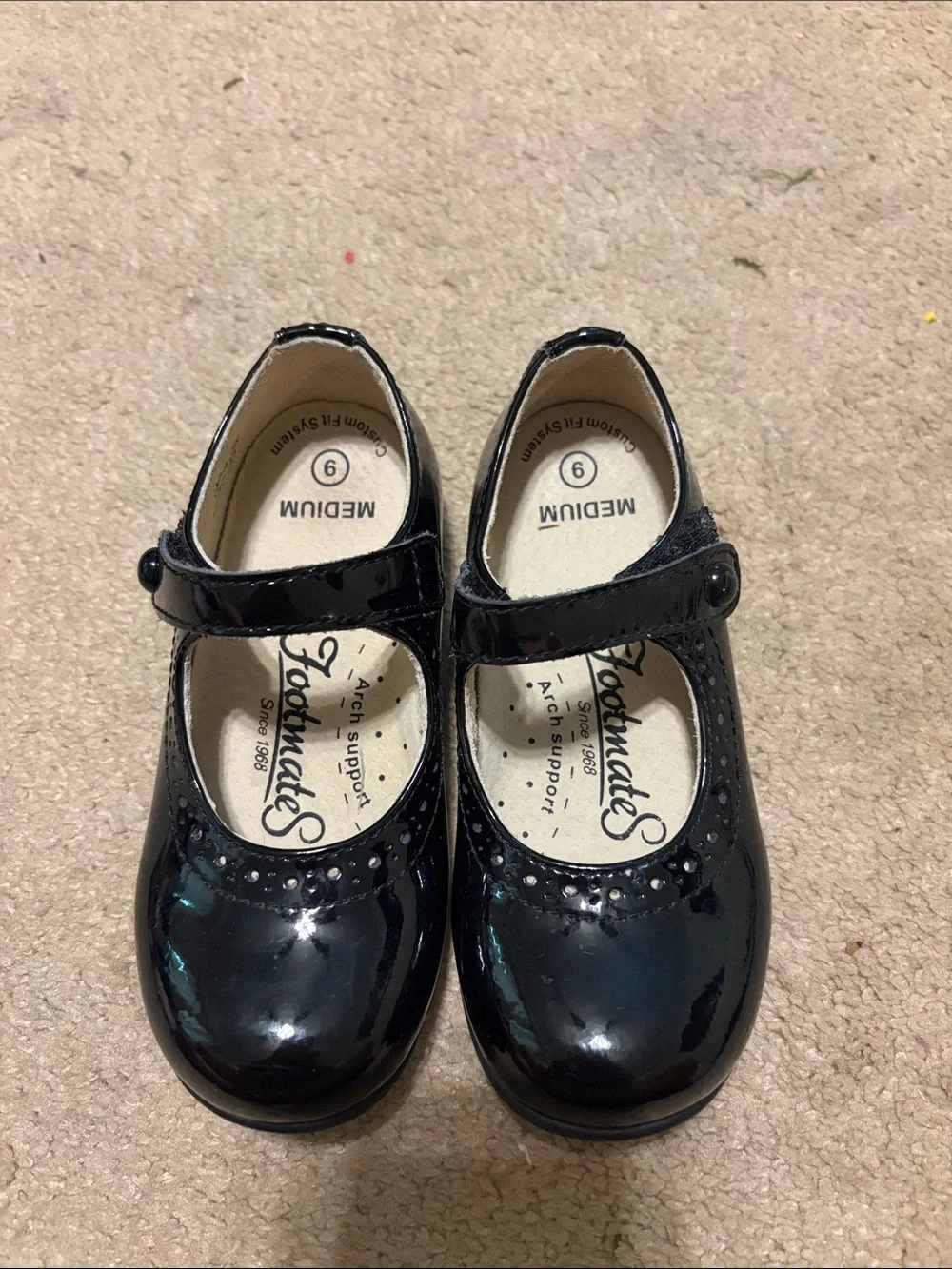 FootMates Girls Black Patent Mary Jane Dress Shoes